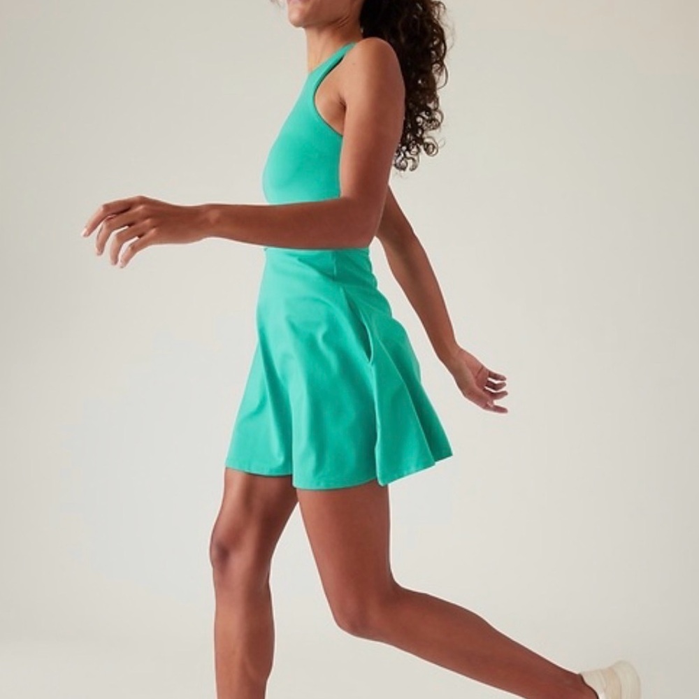 Athleta Tropics Darker Teal Conscious Dress with pockets! Size small